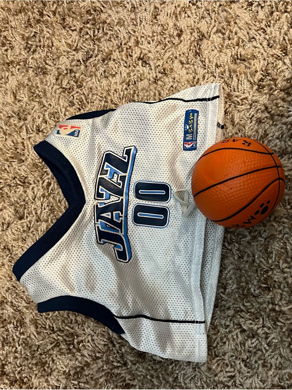 Build-A-Bear White and Navy Utah Jazz Mini Jersey with Plush Basketball